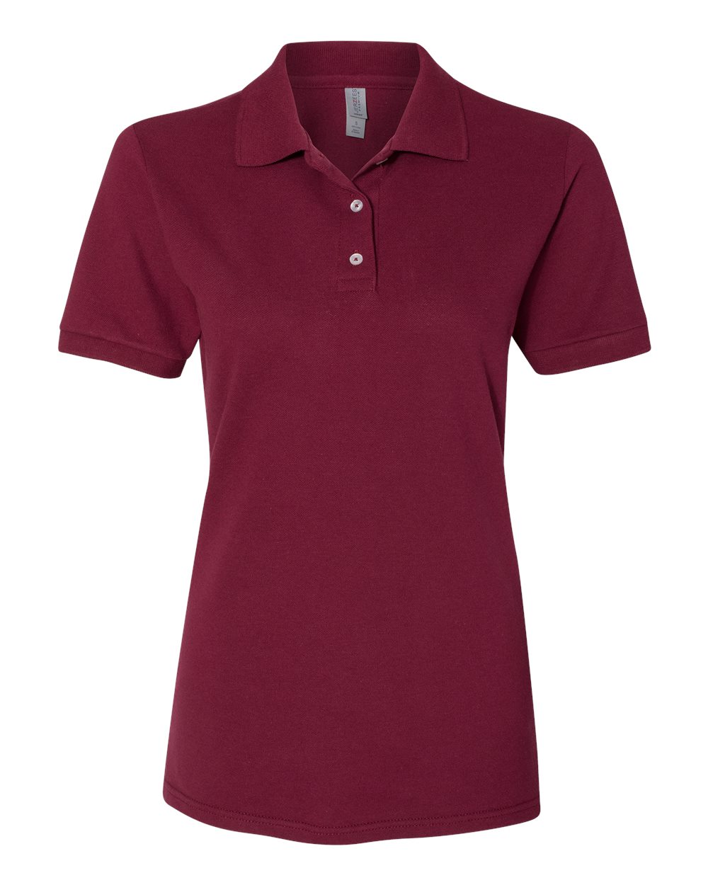 Front View of Maroon Women&#39;s 100% Ring-Spun Cotton Piqué Polo - 443W