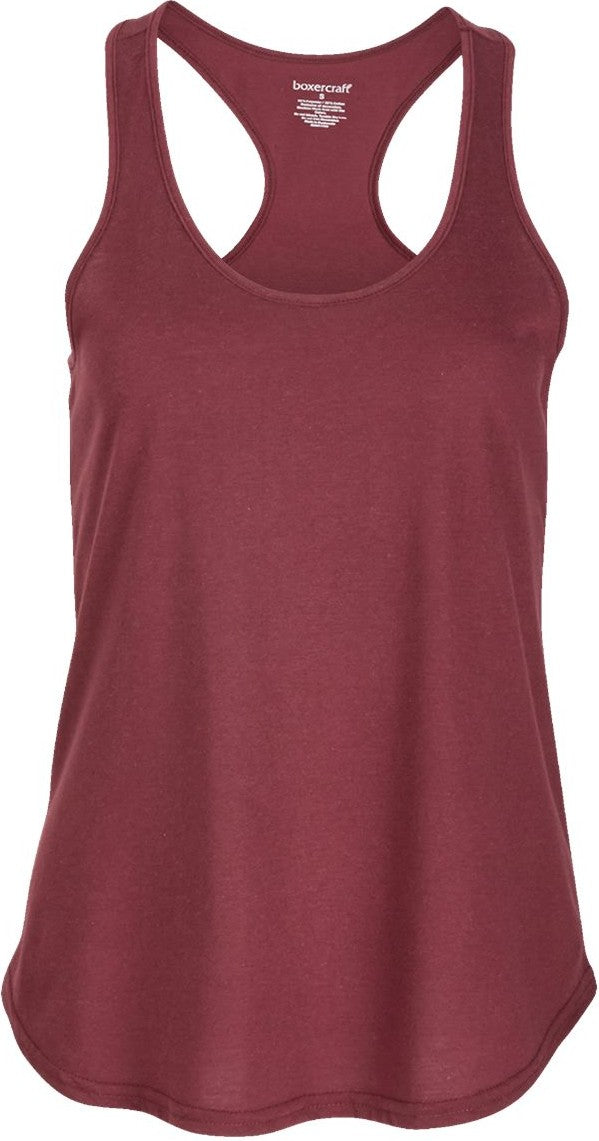 Front View of Maroon Women's Essential Racerback Tank Top - BW2502