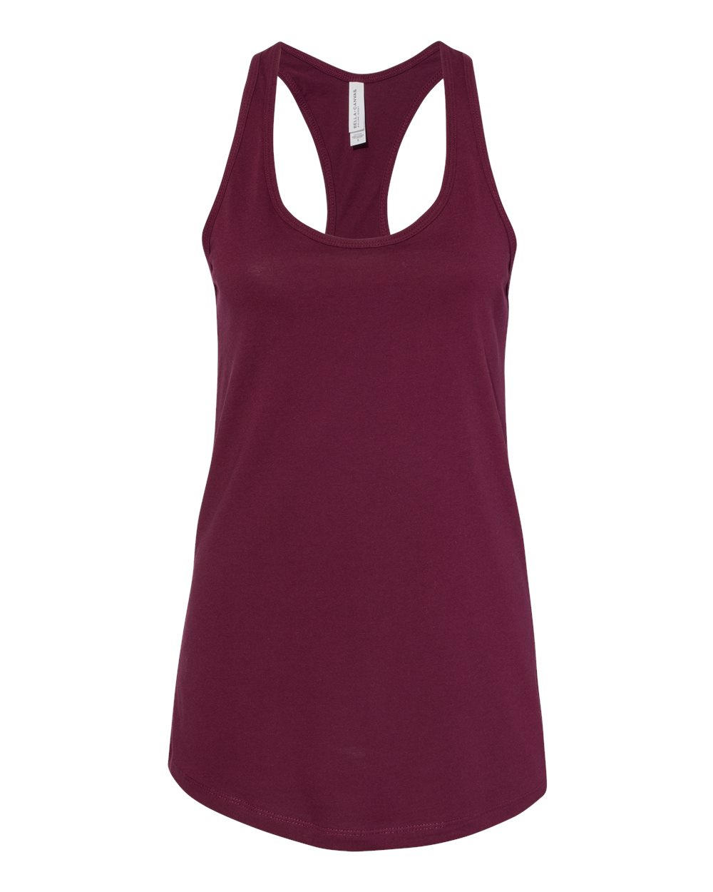 Front View of Maroon Women&#39;s Jersey Racerback Tank - 6008