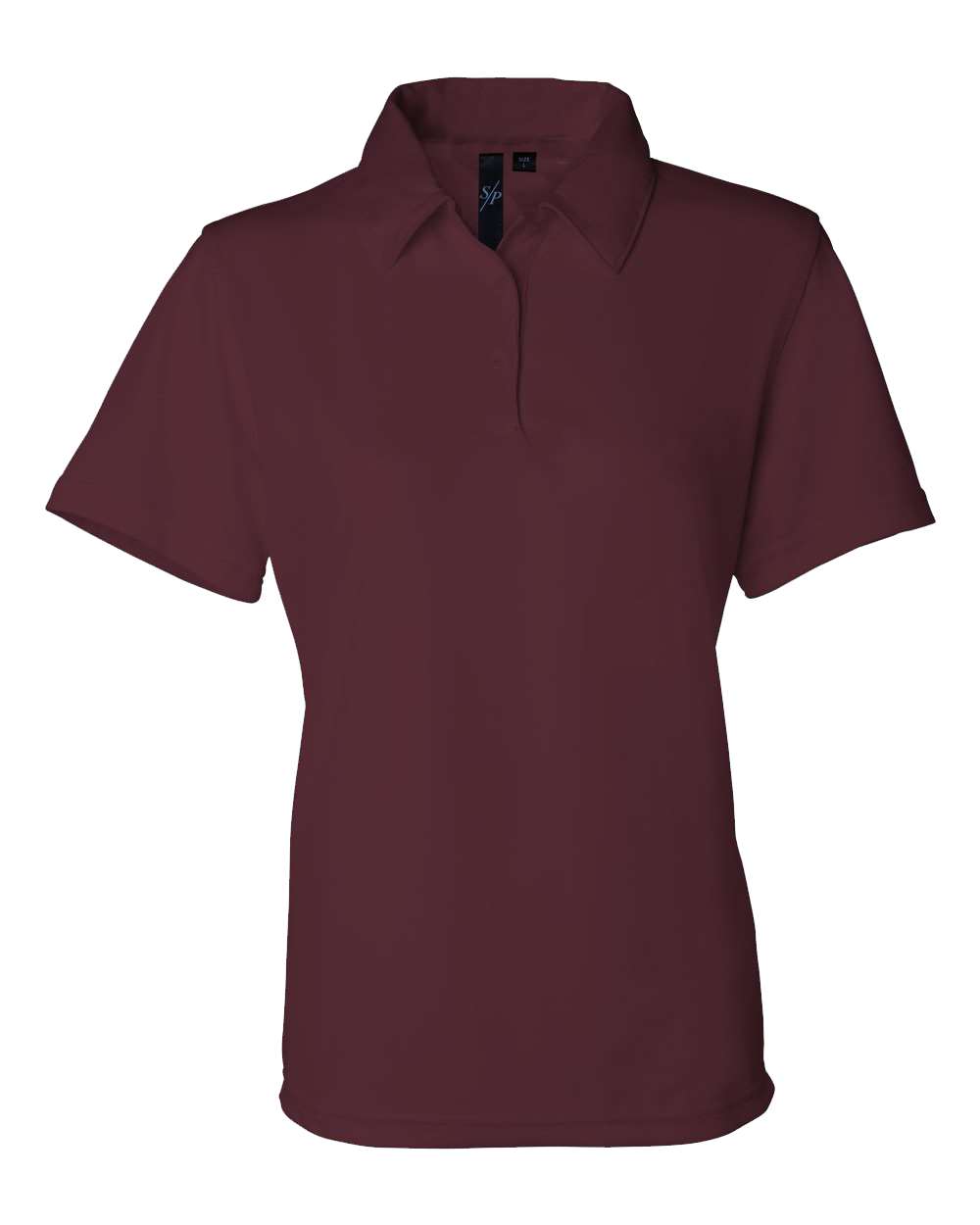 Front View of Maroon Women&#39;s Moisture Free Mesh Polo - 5469