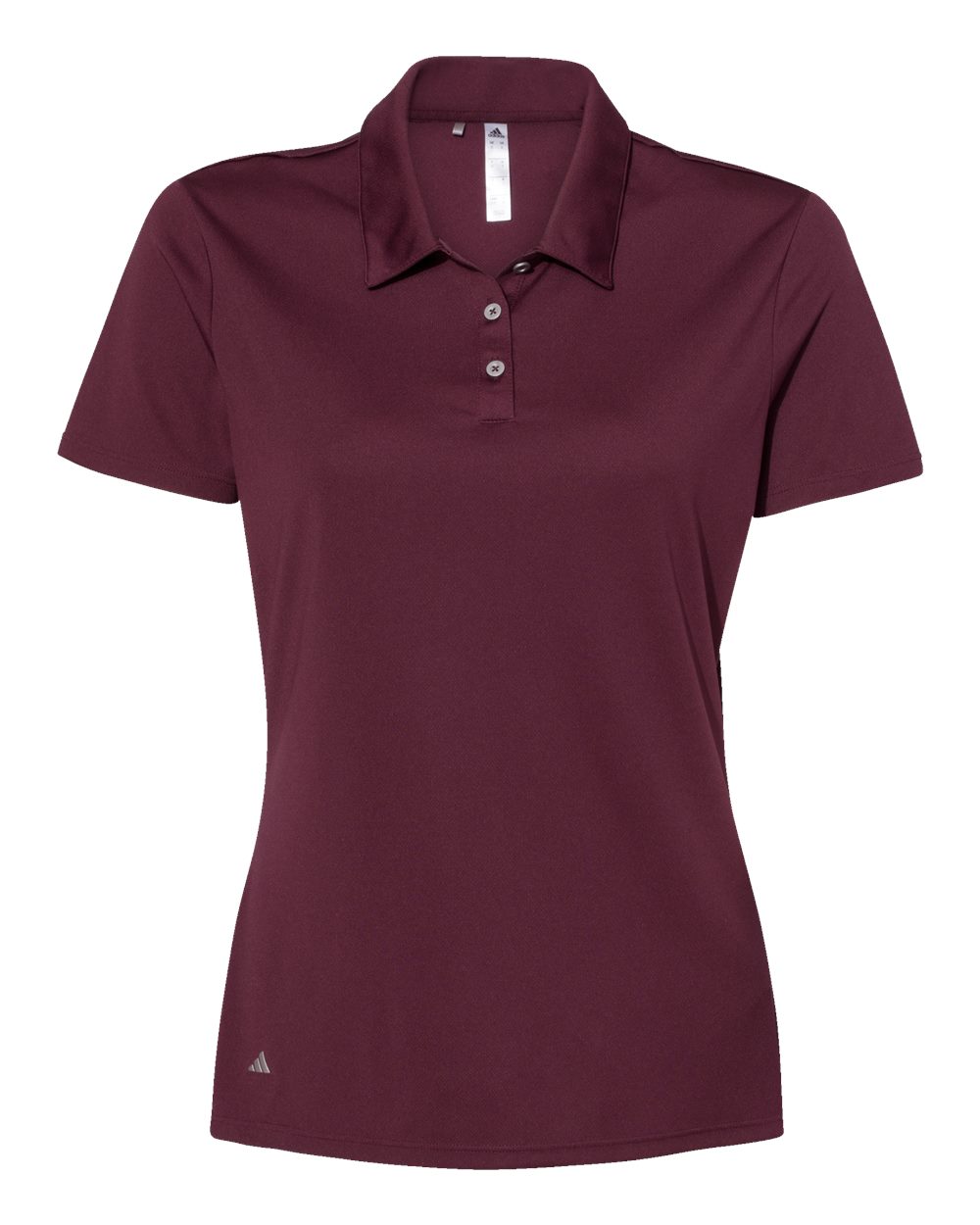 Front View of Maroon Women's Performance Polo - A231