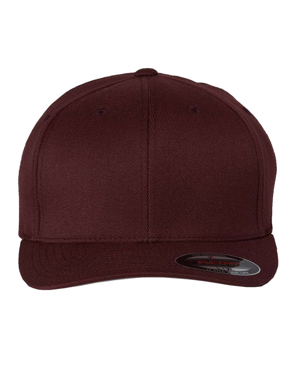 Front View of Maroon Wool-Blend Cap - 6477
