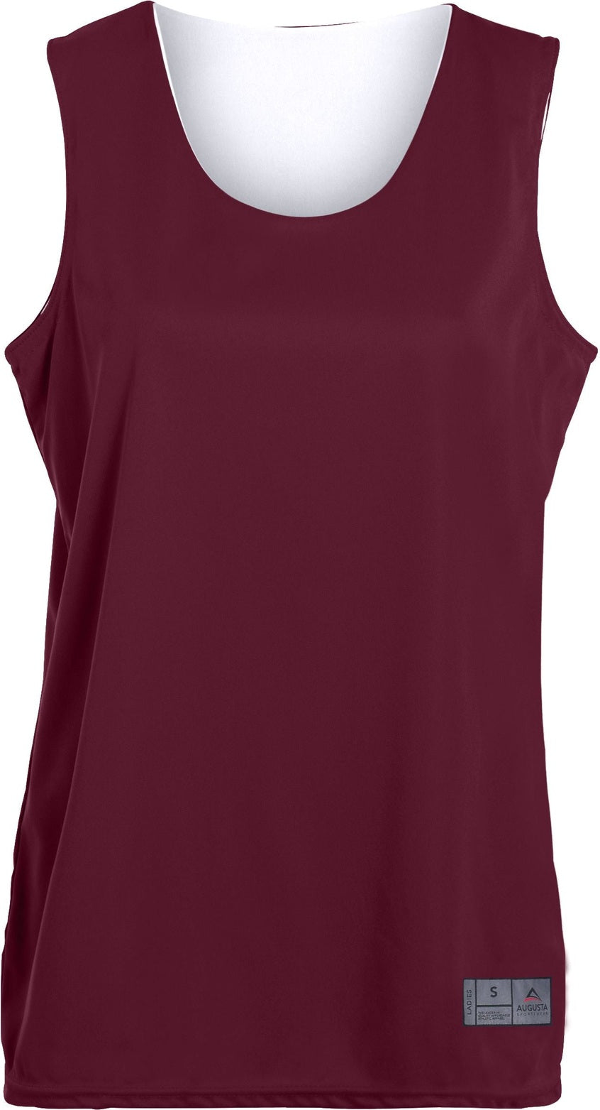 MAROON/WHITE LDS REVERSIBLE WICKING TANK