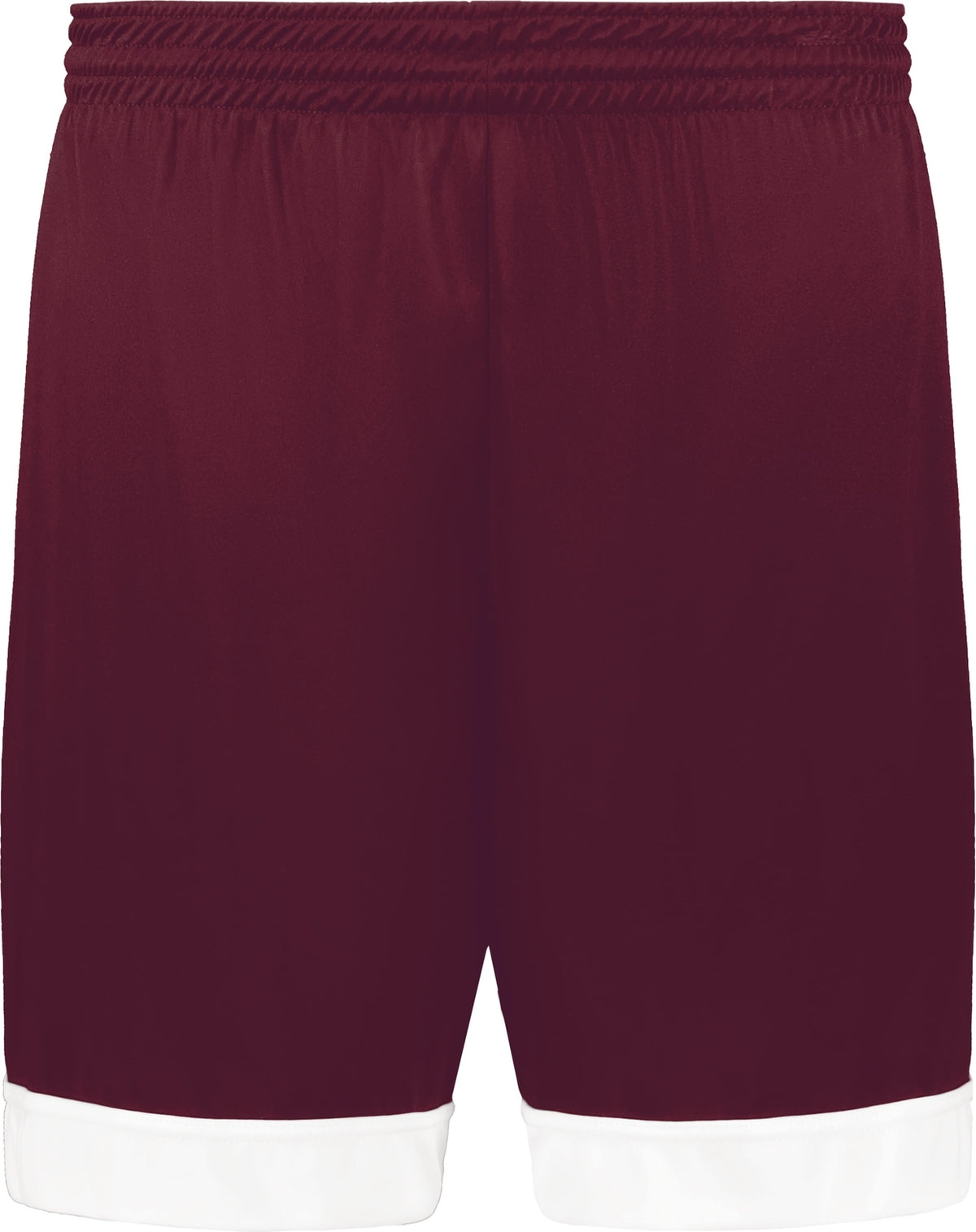 Front View of MAROON/WHITE SWISH REVERSIBLE BB SHORT
