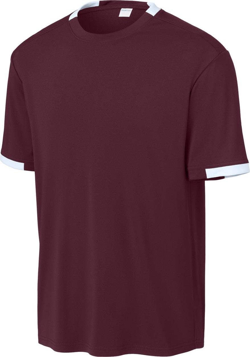 Front View of Mar/White Sport-Tek Club Short Sleeve Crew ST440