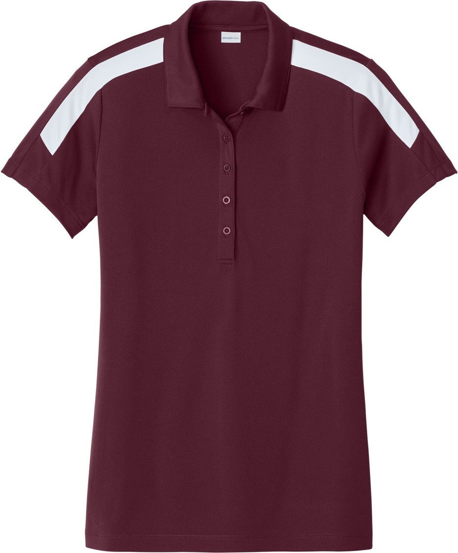 Front View of Mar/White Sport-Tek Women's Competitor United Polo LST104