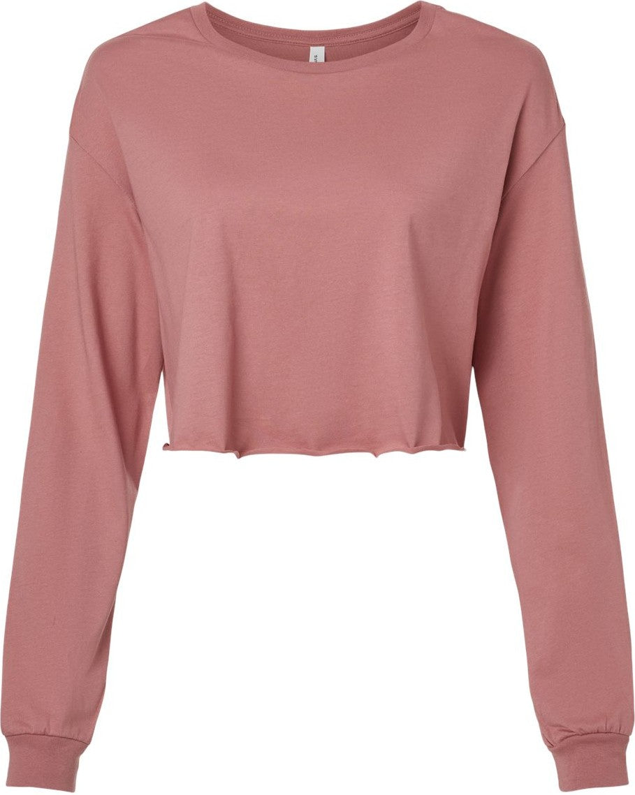 Front View of Mauve FWD Fashion Women's Crop Long Sleeve Tee - 6501
