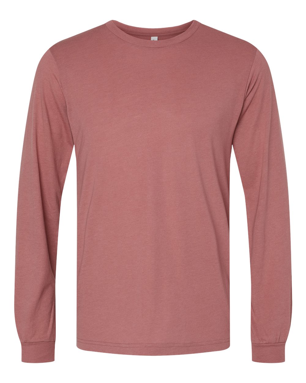 Front View of Mauve Triblend Triblend Long Sleeve Tee - 3513