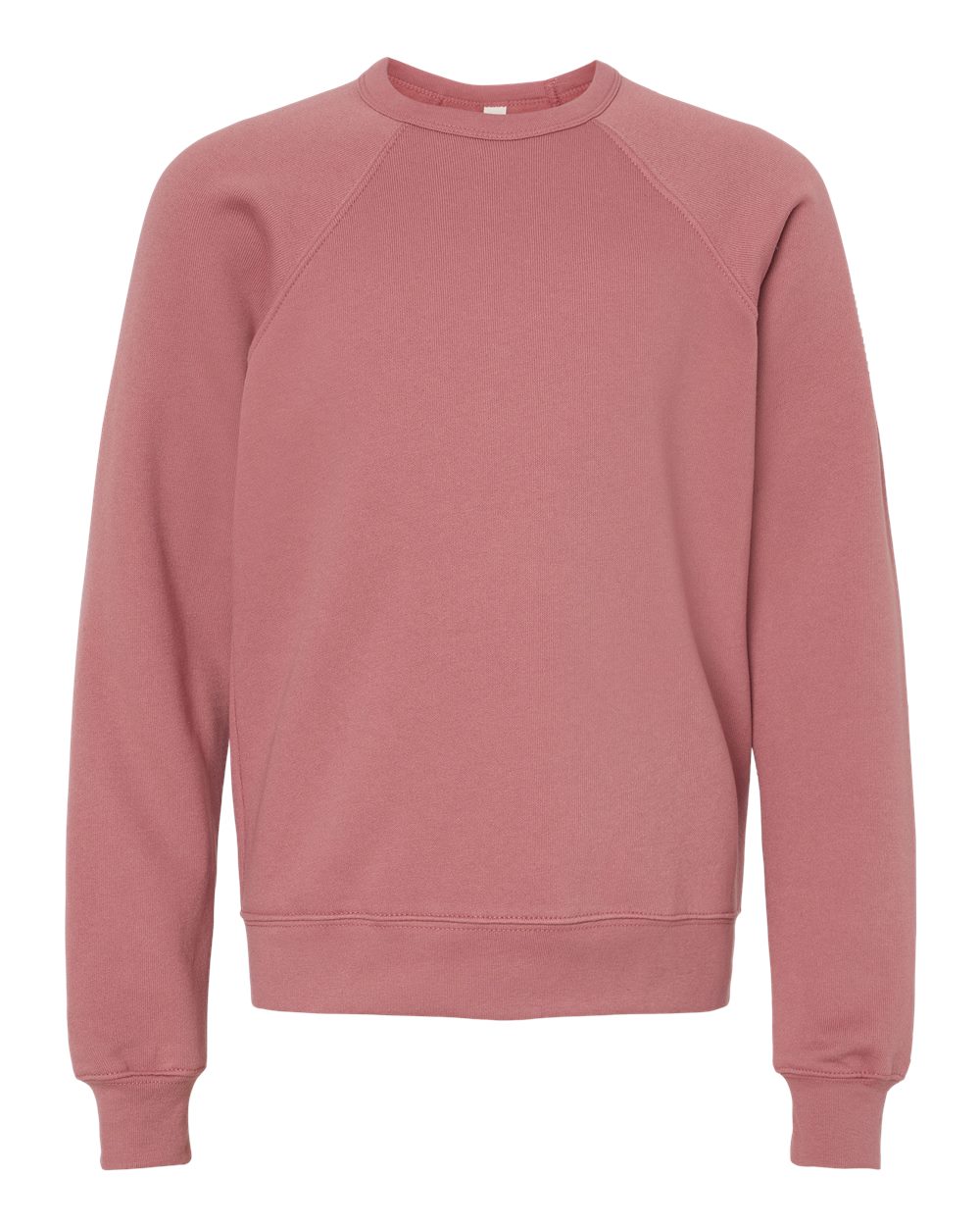 Front View of Mauve Youth Sponge Fleece Crewneck Sweatshirt - 3901Y