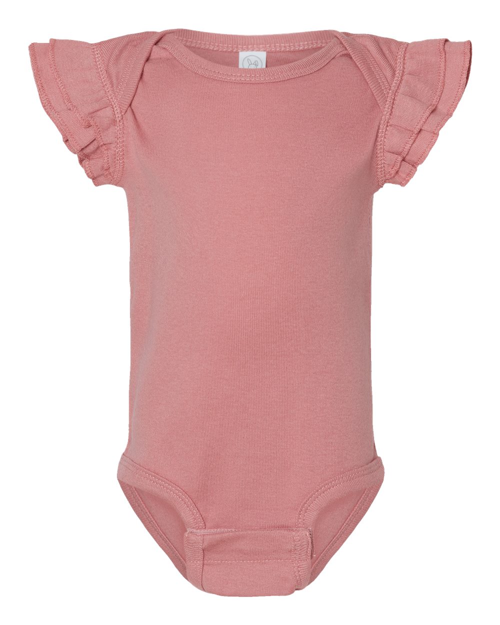 Front View of Mauvelous Infant Flutter Sleeve Baby Rib Bodysuit - 4439