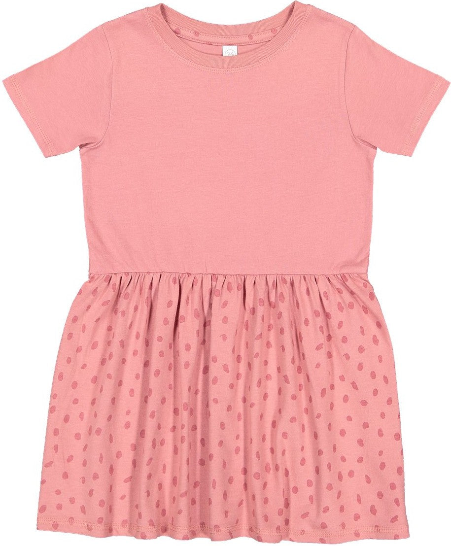 Front View of Mauvelous/ Mauvelous Spot Toddler Fine Jersey Dress - 5333