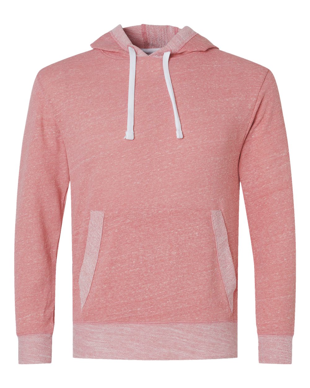 Front View of Mauvelous Melange Harborside Mélange French Terry Hooded Pullover - 6779