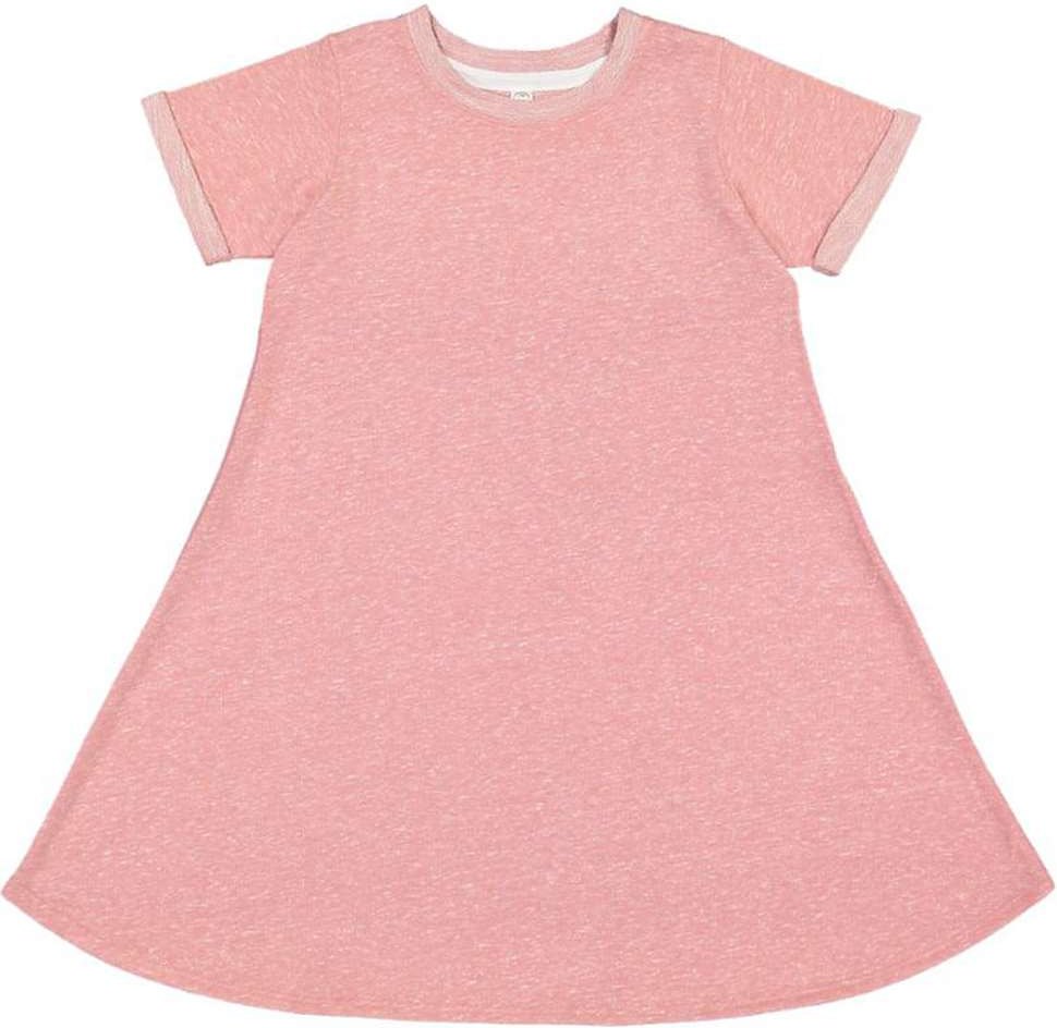 Front View of Mauvelous Melange Harborside Mélange French Terry Toddler Twirl Dress - 2679