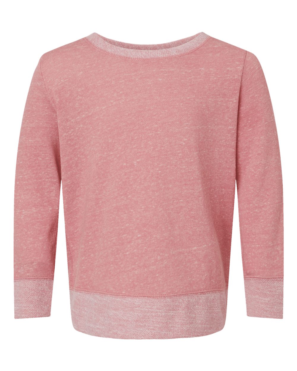 Front View of Mauvelous Melange Youth Harborside Mélange French Terry Long Sleeve with Elbow Patches - 2279