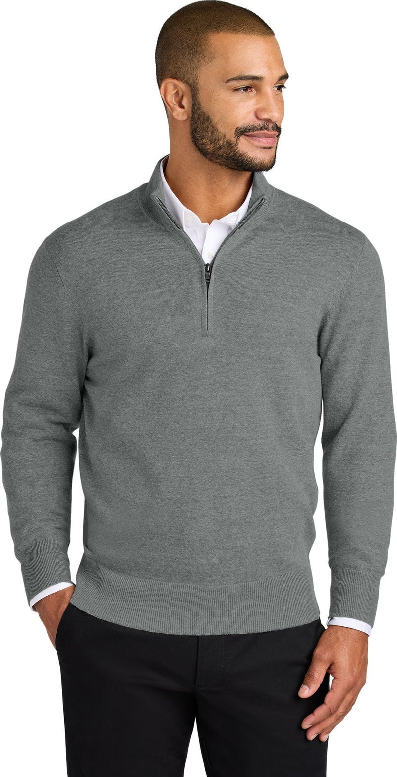 Front View of MdHtGrey Port Authority Easy Care 1/4-Zip Sweater SW2900
