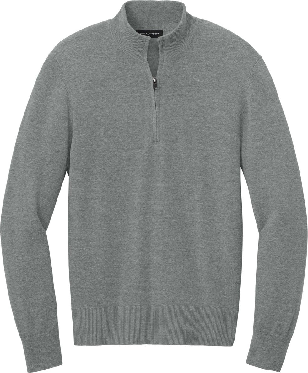 Front View of MdHtGrey Port Authority Easy Care 1/4-Zip Sweater SW2900