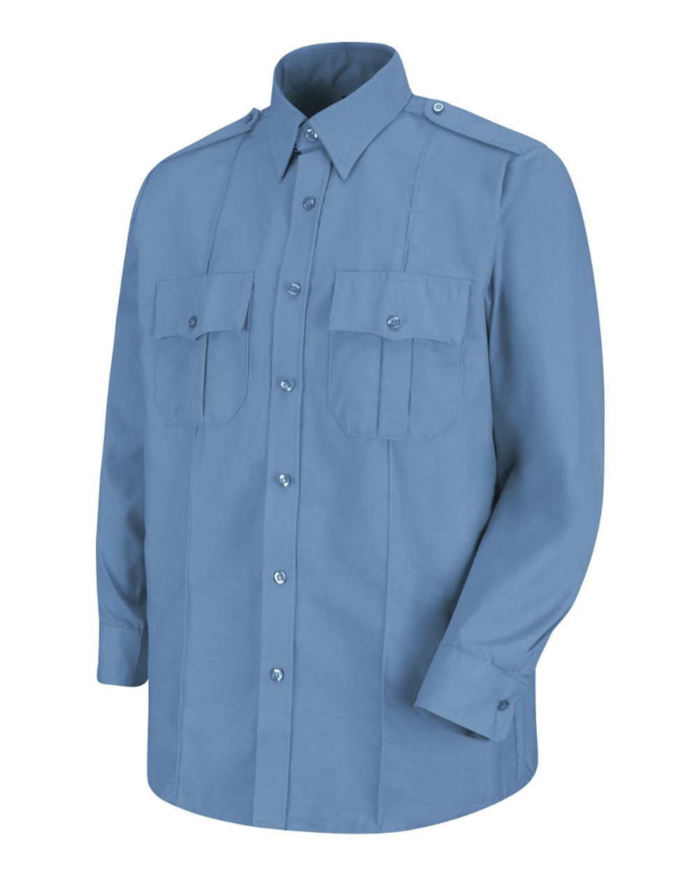 Front View of Medium Blue - 345 Long Sleeve Security Shirt - SP36