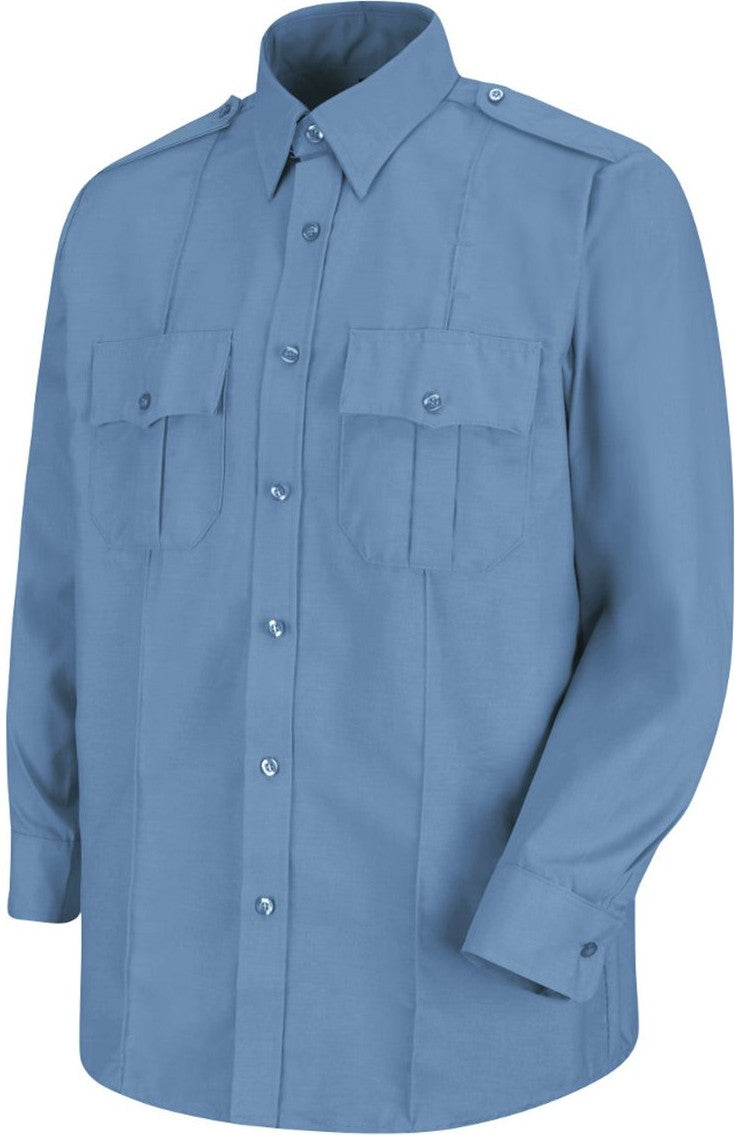 Front View of Medium Blue - 367 Long Sleeve Security Shirt - SP36