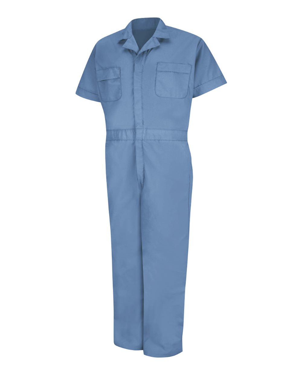 Front View of Medium Blue Speedsuit Short Sleeve - Tall Sizes - CP40T