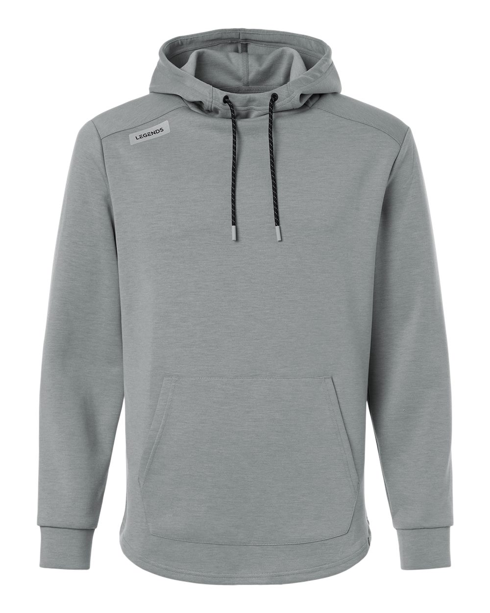 Front View of Medium Grey Heather Men's Hawthorne Tech Hooded Sweatshirt - SWM00J007 plain