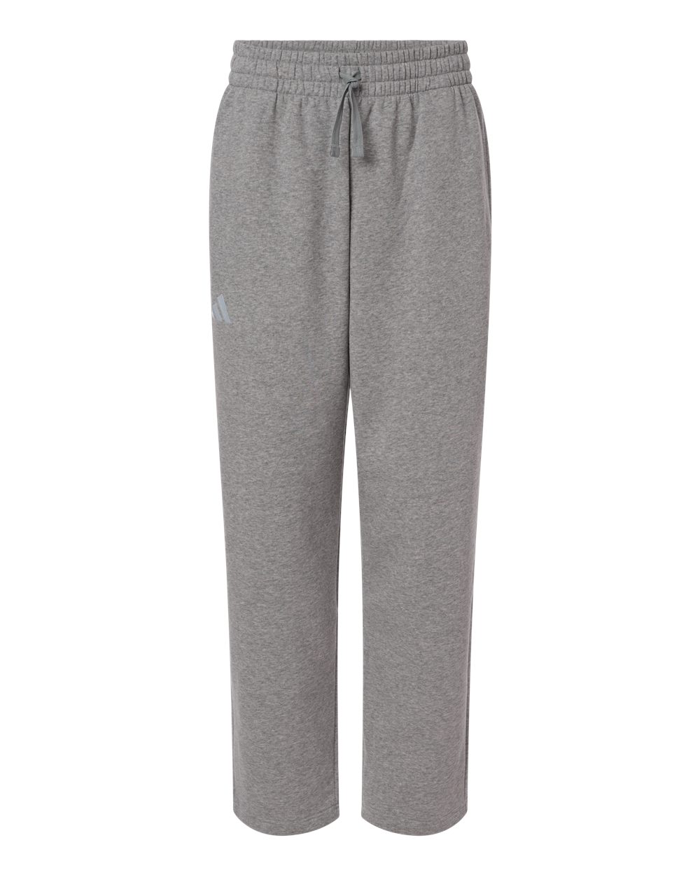 Front View of Medium Grey Heather/ White Men's Fleece Sweatpants - AT215
