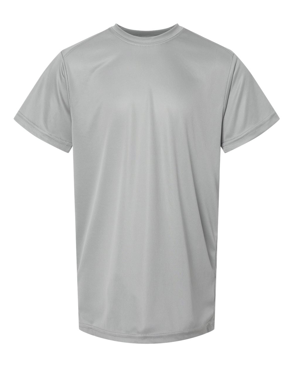 Front View of Medium Grey Youth Islander Performance T-Shirt - 208Y