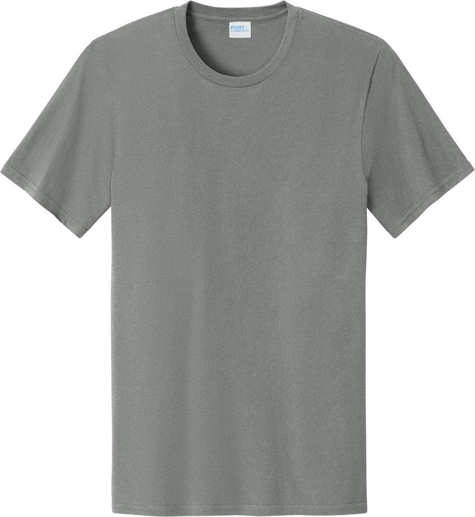Front View of MediumGrey Port & Co Easy Cotton Tee PC43