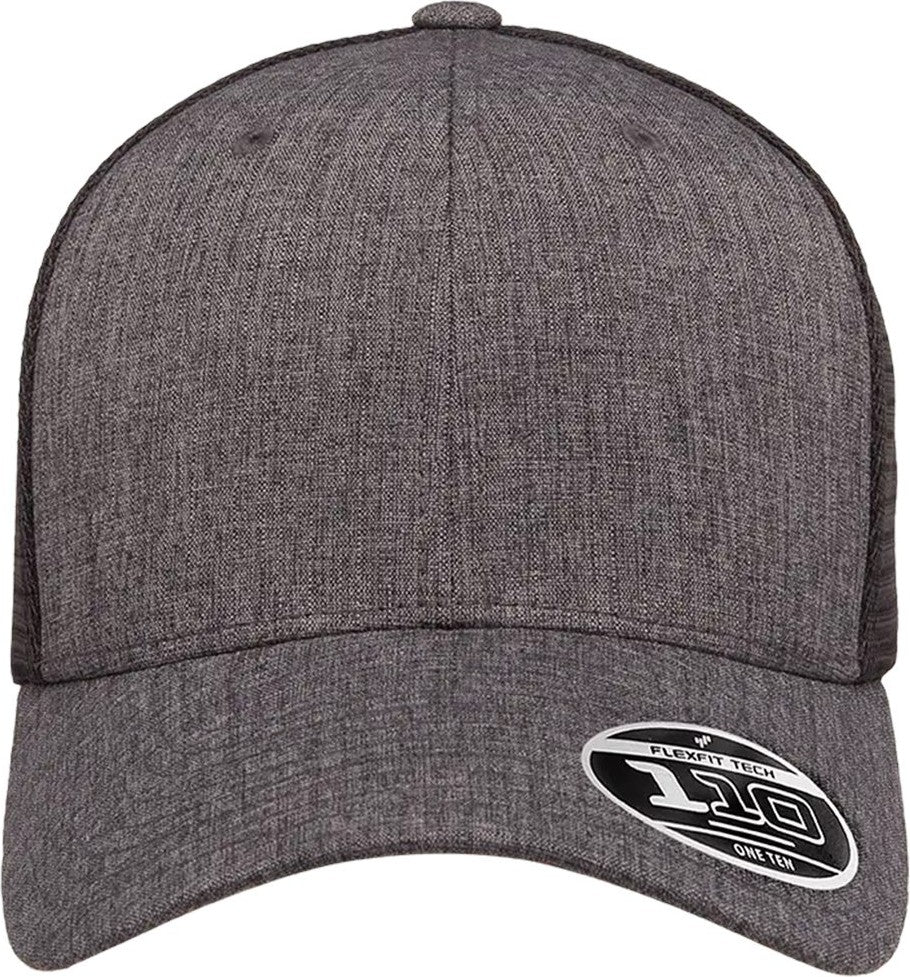Front View of Melange Charcoal/ Black 110® Mesh-Back Cap - 110M