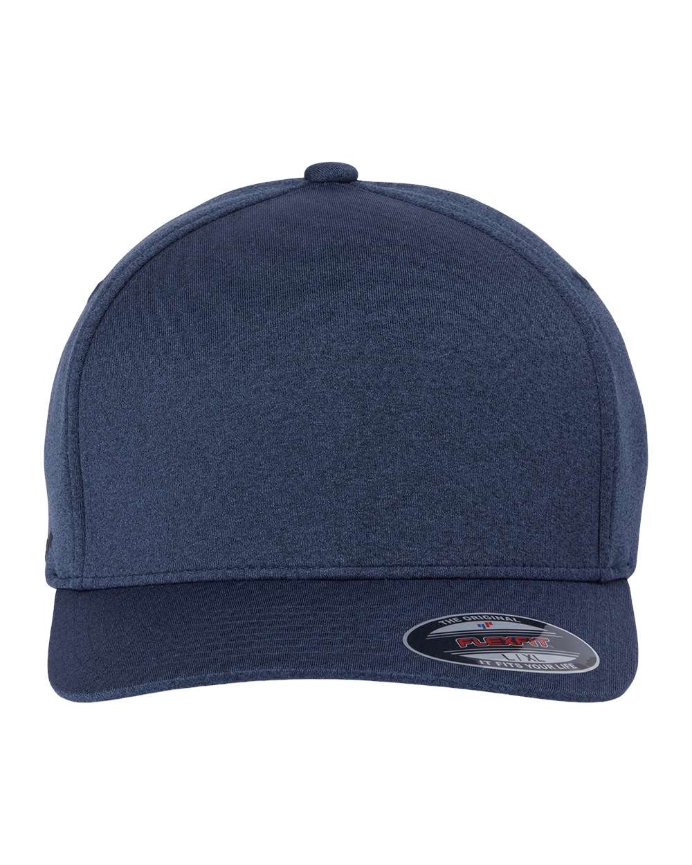 Front View of Melange Navy Unipanel™ Melange Cap - 5577UP