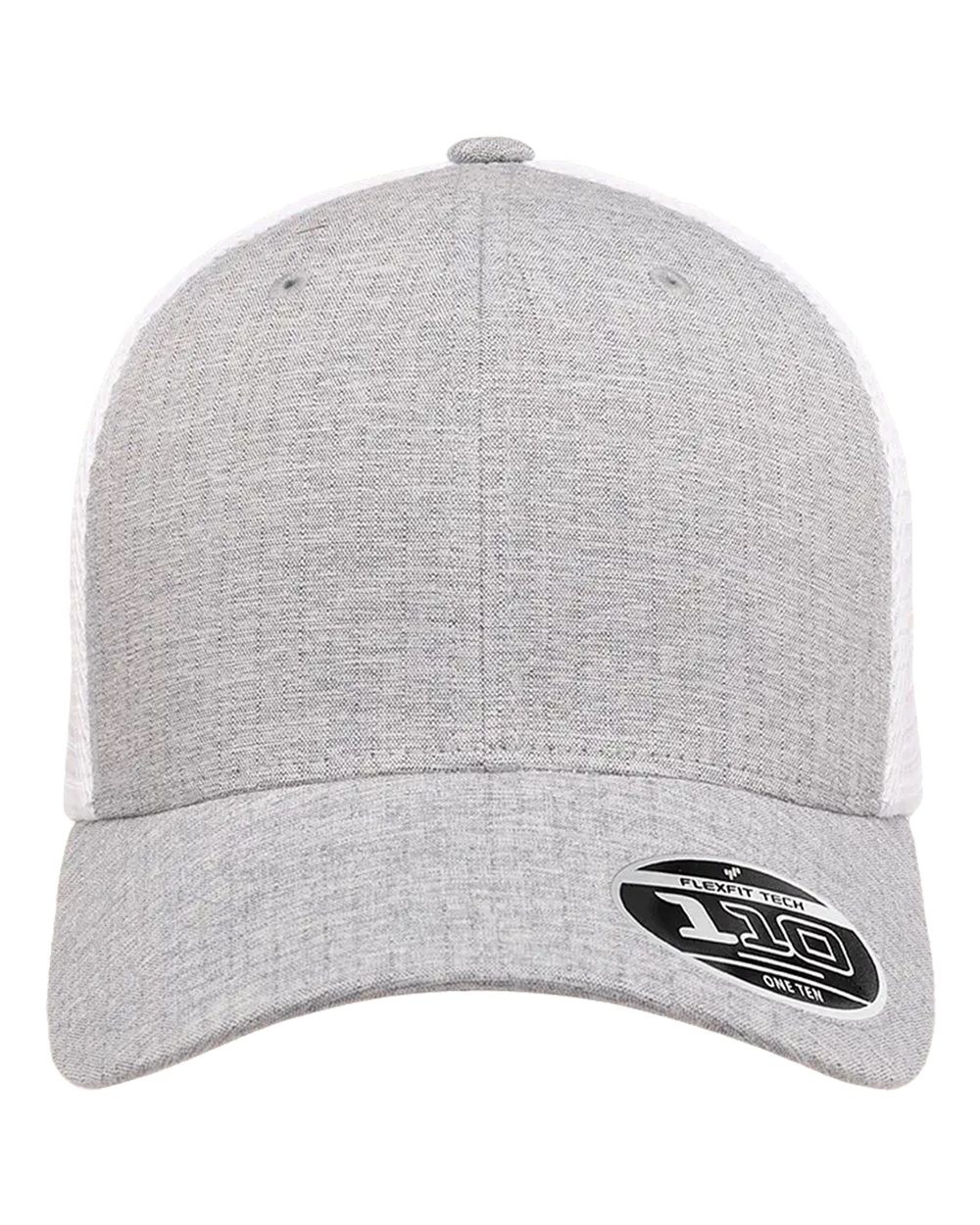 Front View of Melange Silver/ White 110® Mesh-Back Cap - 110M