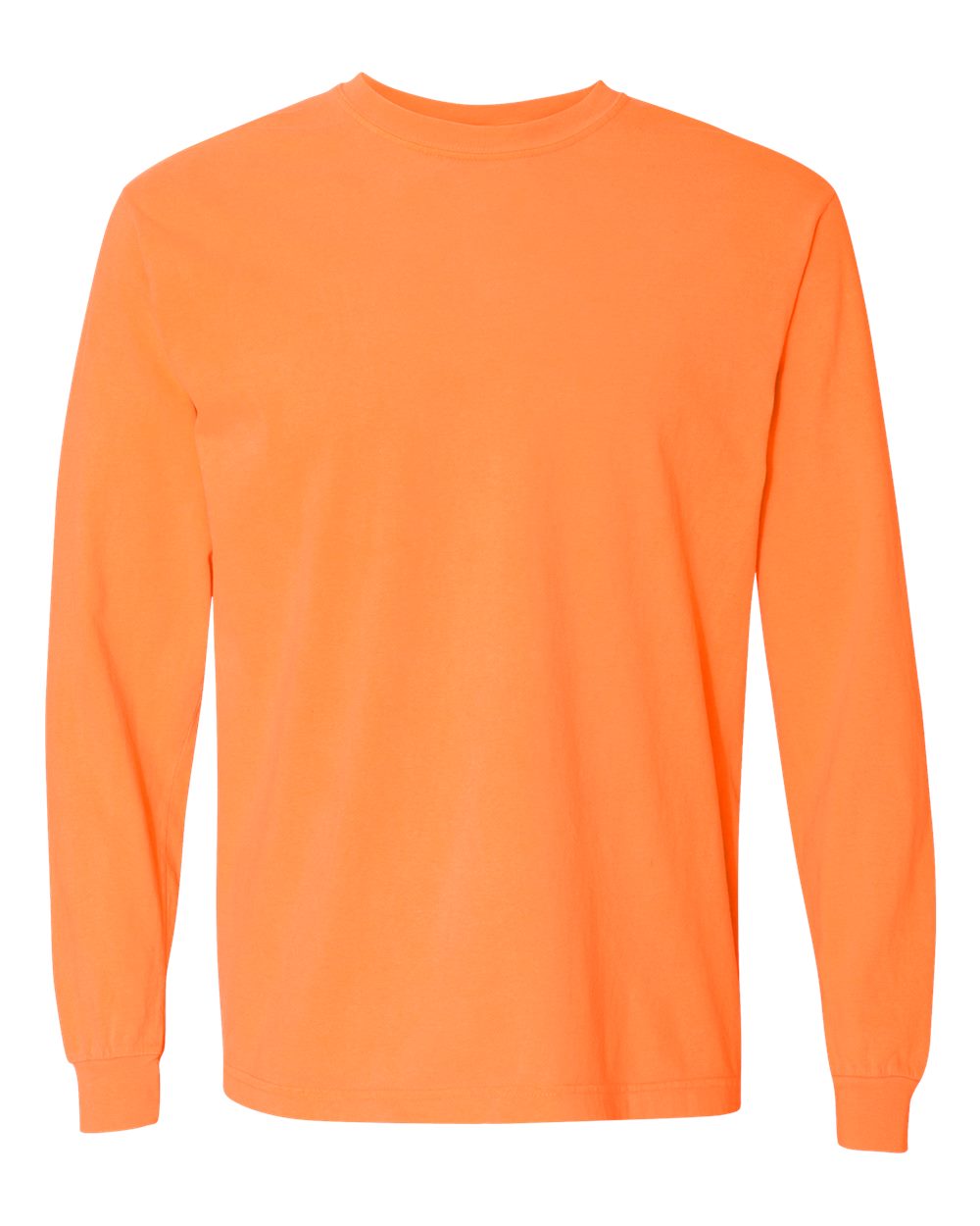 Front View of Melon Garment-Dyed Heavyweight Long Sleeve T-Shirt - 6014