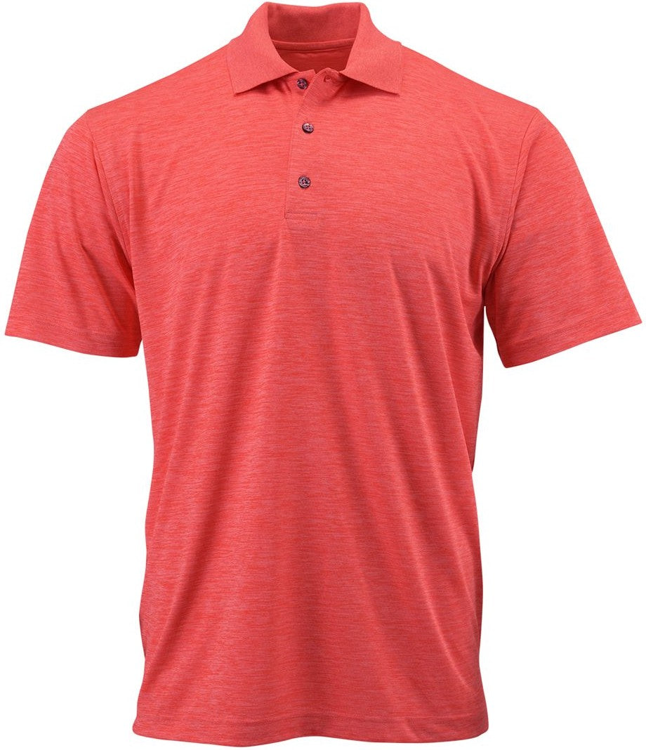 Front View of Melon Heather Dakota Striated Heather Polo - 130
