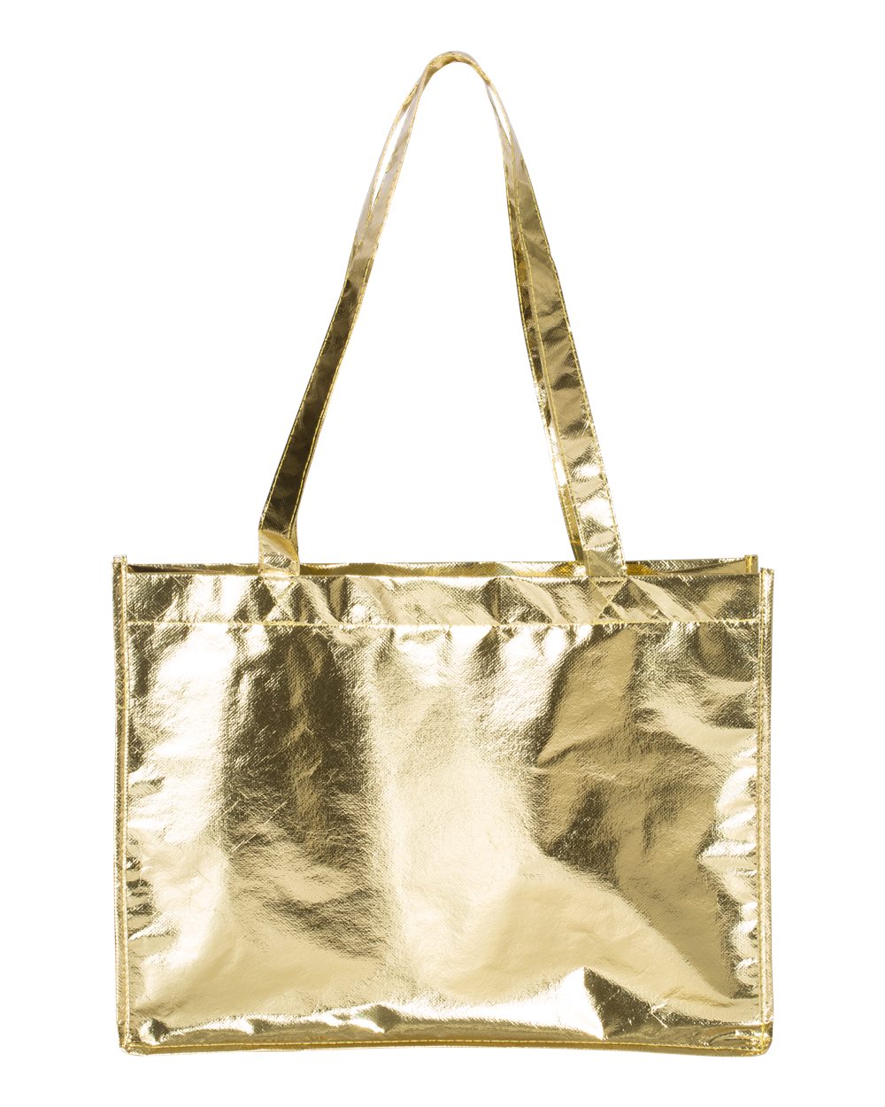 Front View of Metallic Gold Metallic Large Tote - A134M