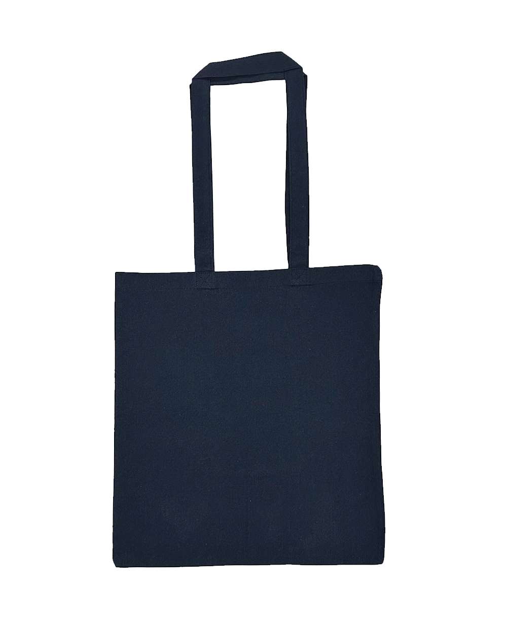 Front View of Midnight Blue Lightweight Recycled Canvas Tote Bag with Extended Handle - 8505R