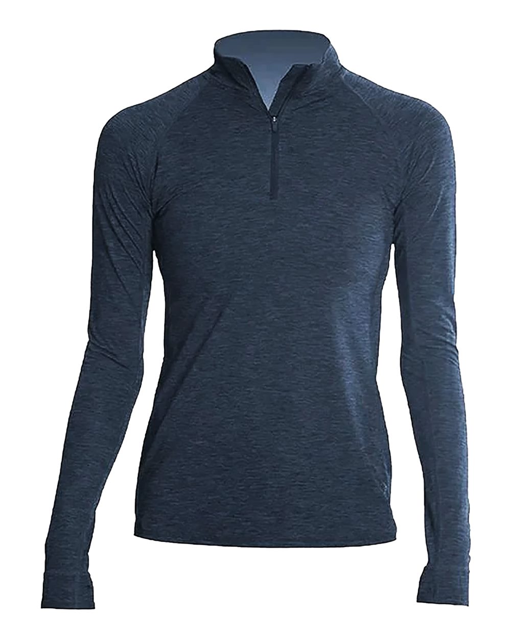 Front View of Midnight Heathered Women's Flight Tech Quarter-Zip - WSFLTL0