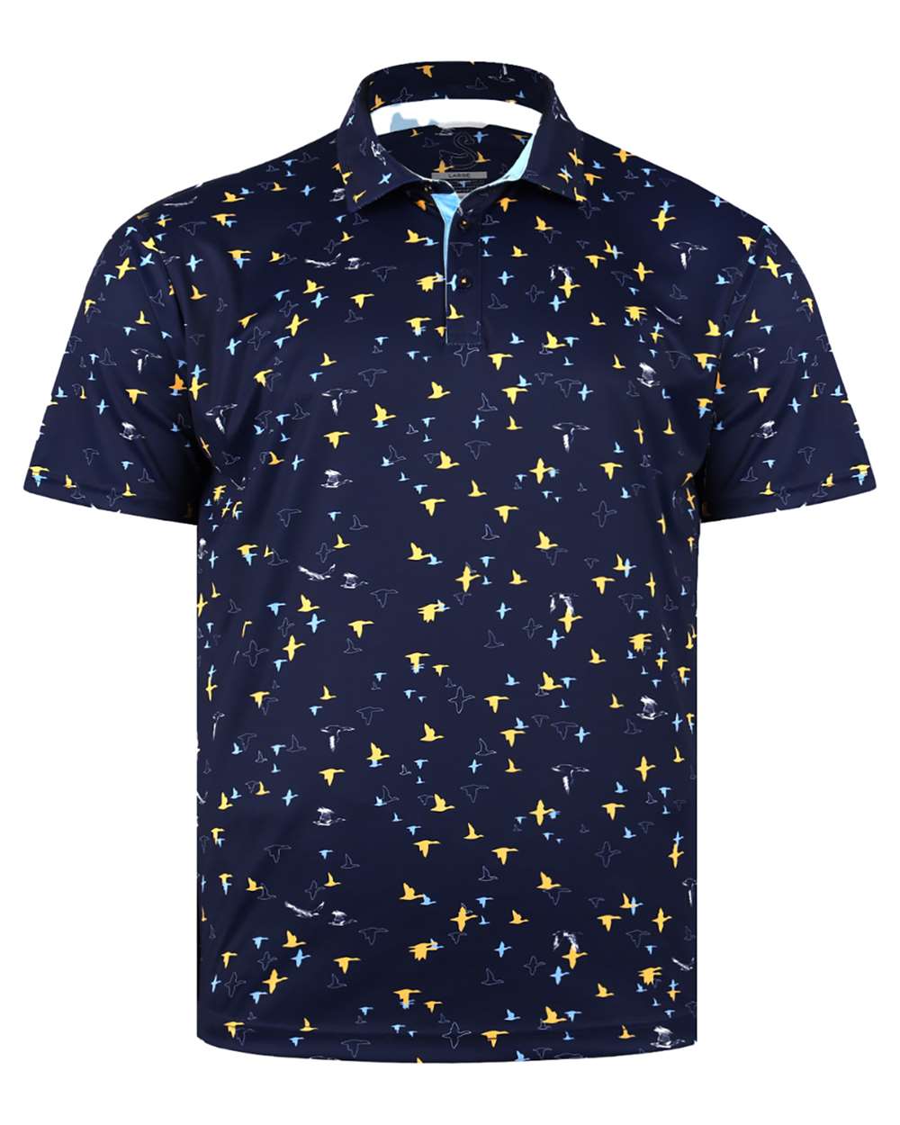 Front View of Midnight Navy Corbin Polo - SW8400