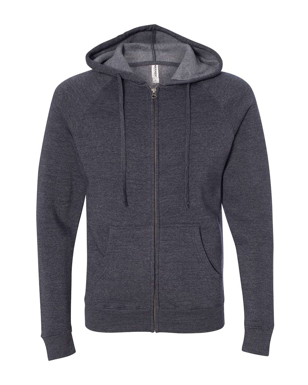 Front View of Midnight Navy Special Blend Raglan Full-Zip Hooded Sweatshirt - PRM33SBZ