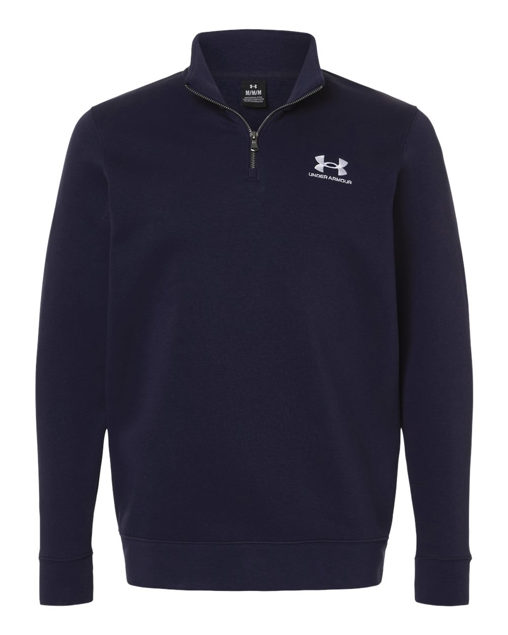 Front View of Midnight Navy/ White Men's Icon Fleece Quarter-Zip Pullover - 6012710 plain