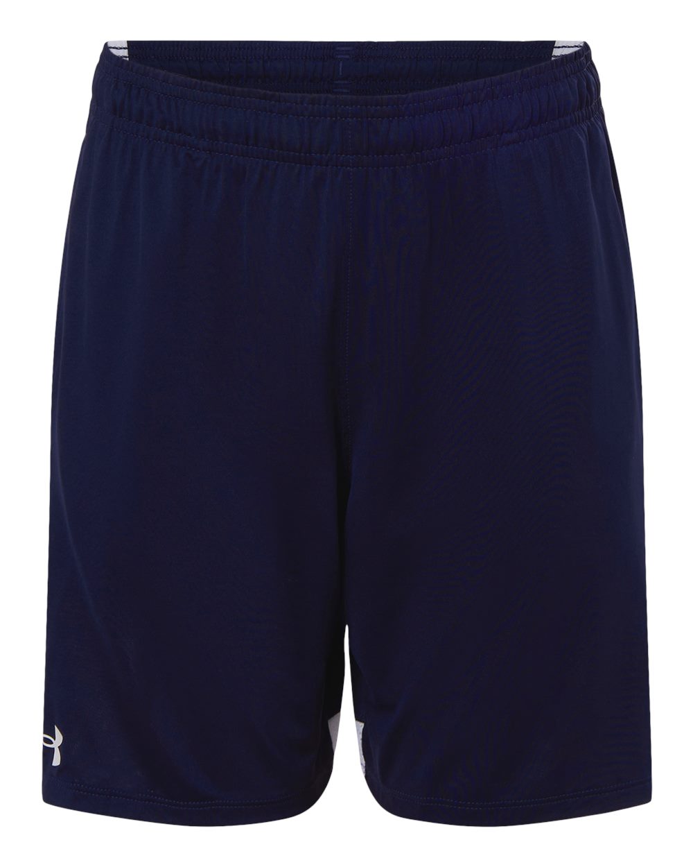 Front View of Midnight Navy/ White Youth Tech Vent Athletic Shorts - 6000589