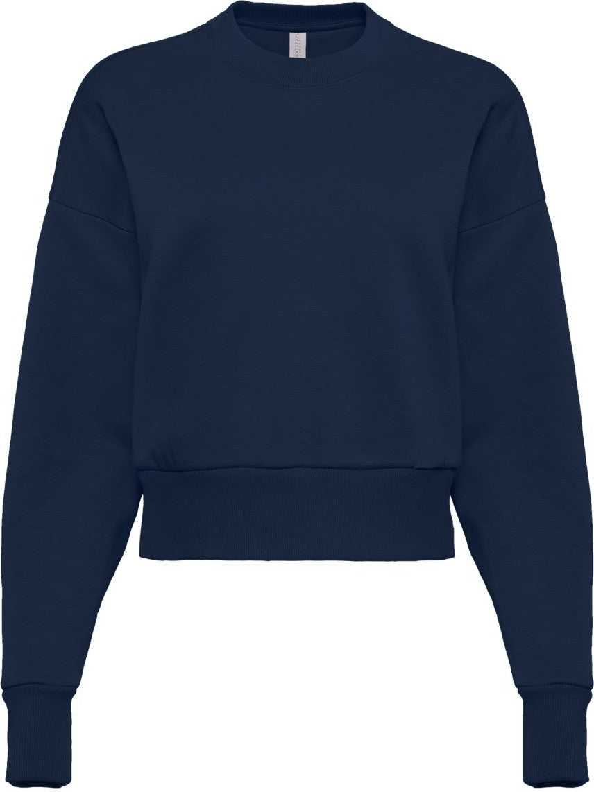 Front View of Midnight Navy Women's Heavyweight Crewneck Sweatshirt - 9087