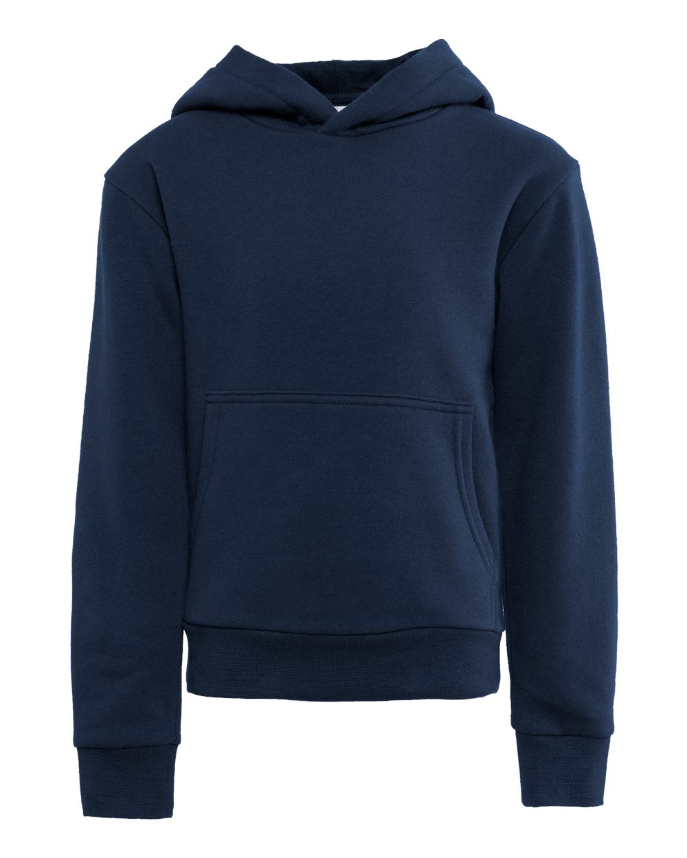 Front View of Midnight Navy Youth Fleece Hoodie - 9113