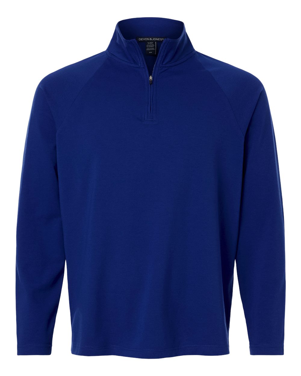 Front View of Midnight Royal Men's Seaton Pebble Textured Quarter-Zip Pullover - DG402 plain