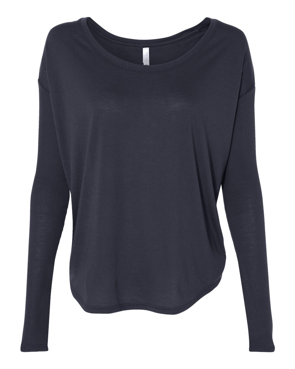 Midnight Women’s Flowy 2x1 Ribbed Long Sleeve Tee - 8852