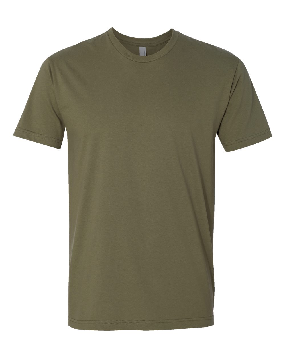 Front View of Military Green Cotton T-Shirt - 3600