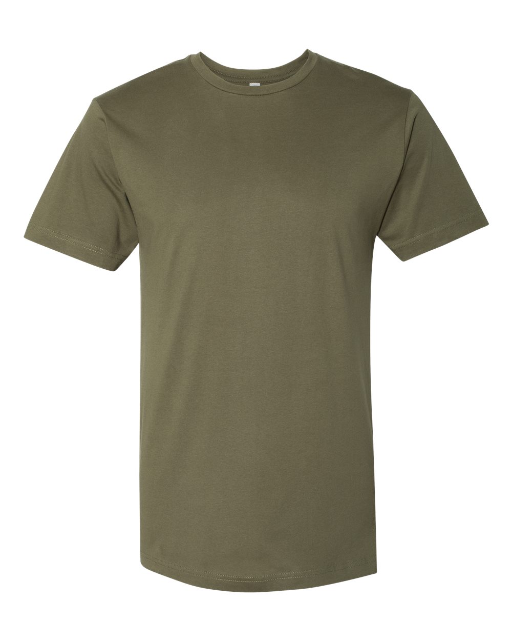 Front View of Military Green Fine Jersey Tee - 6901