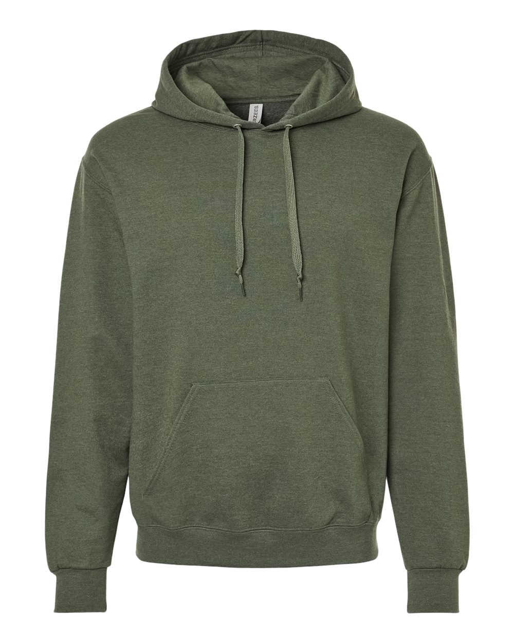 Front View of Military Green Heather Ultimate CVC Hooded Sweatshirt - IC49MR