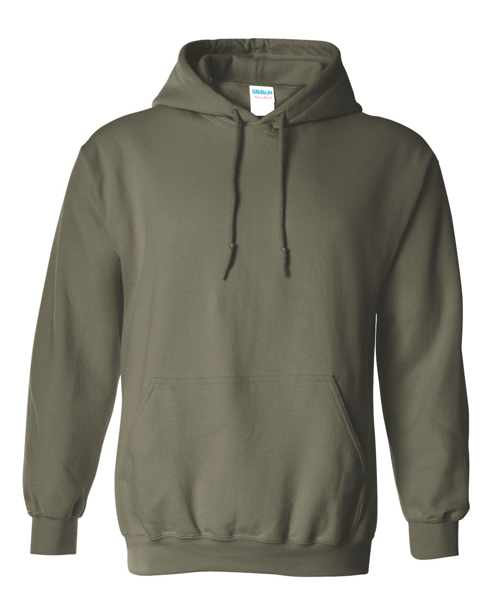 Front View of Military Green Heavy Blend™ Hooded Sweatshirt - 18500