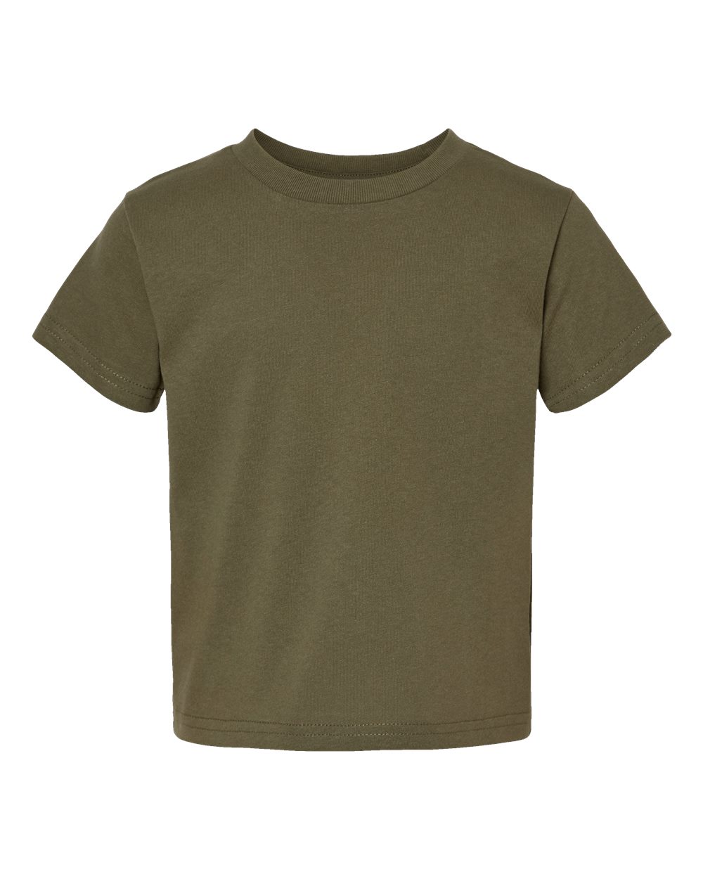 Front View of Military Green Juvy Youth Short Sleeve T-Shirt - 3301J
