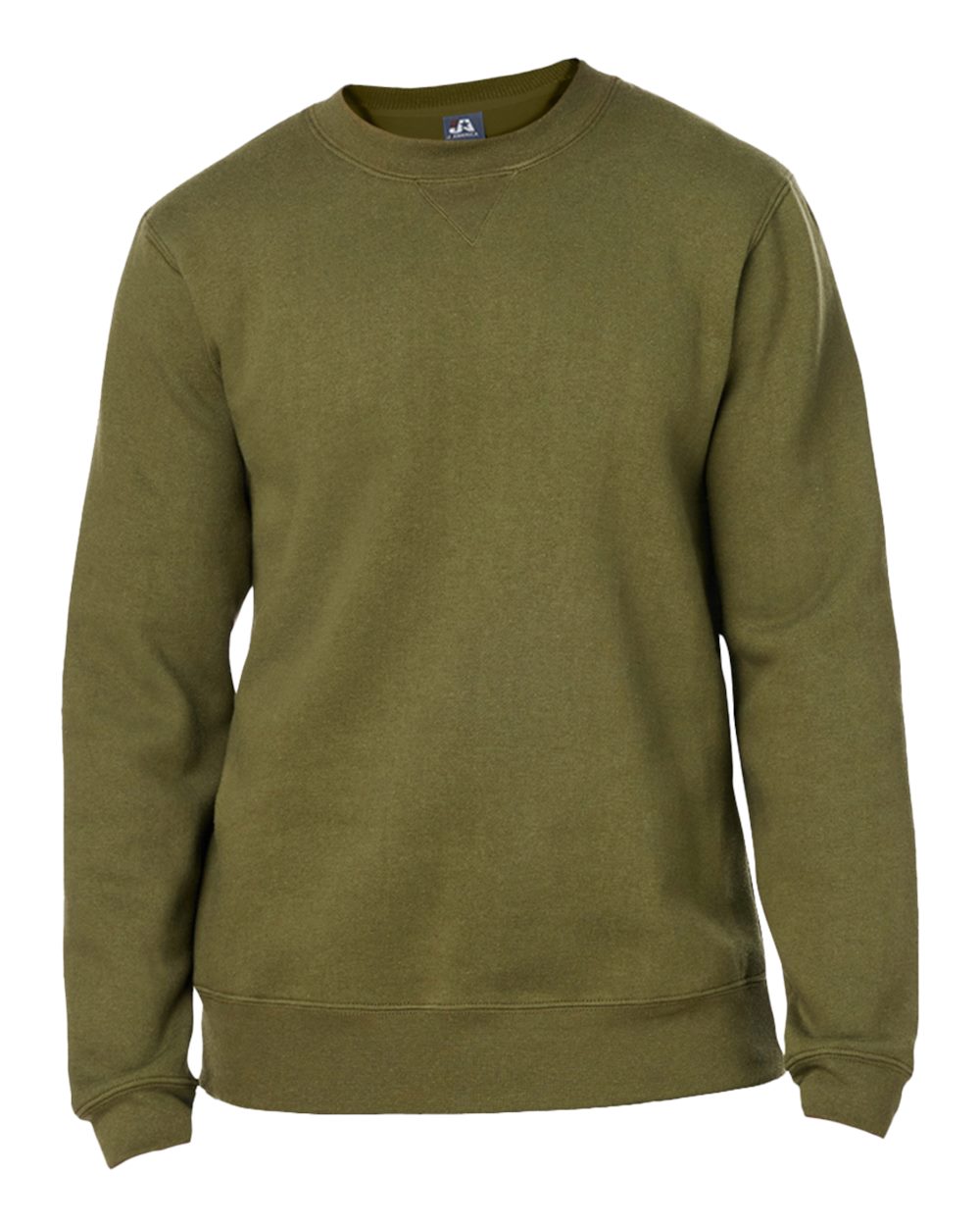 Front View of Military Green Premium Fleece Crewneck Sweatshirt - 8424