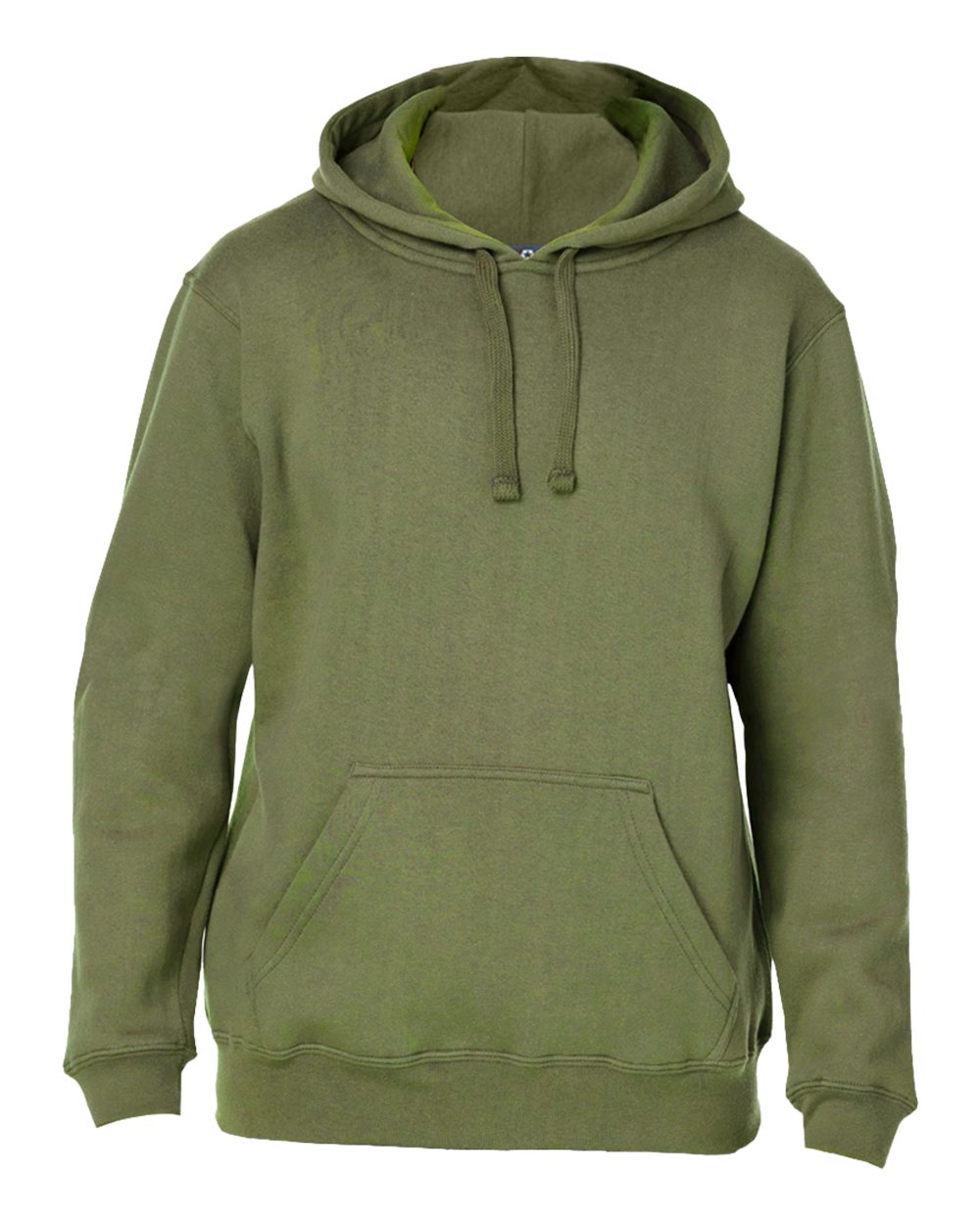 Front View of Military Green Premium Hooded Sweatshirt - 8824